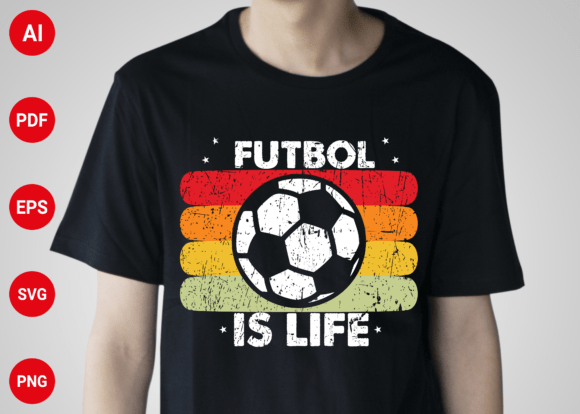 Futbol is Life Vintage Soccer Graphics