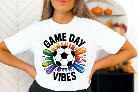 Game Day Vibes Soccer Illustration for T-Shirt Graphics