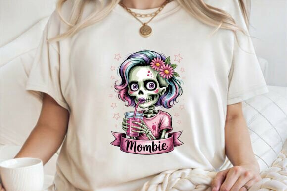 Mombie Zombie Pink October Awareness PNG