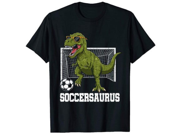 T-Rex Playing Soccer T-shirt Graphics